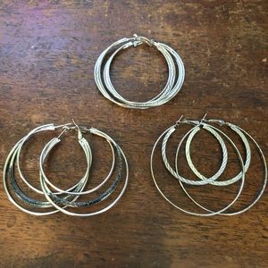 Cute and trendy silver hoop earrings